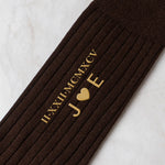 Custom Roman Numeral Date For Groom, Husband, Anniversary Wedding Gifts - Personalized Embroidered Socks 3
