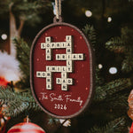 Custom Scrabble Words Family Name Stripe Patterns Christmas Gifts For Family Members - Personalized Ornament 5