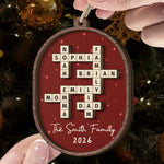 Custom Scrabble Words Family Name Stripe Patterns Christmas Gifts For Family Members - Personalized Ornament 6