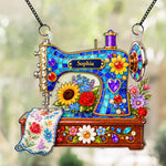 Custom Sewing Machine, Custom Name - Personalized Window Hanging Suncatcher 1