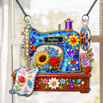 Custom Sewing Machine, Custom Name - Personalized Window Hanging Suncatcher 2
