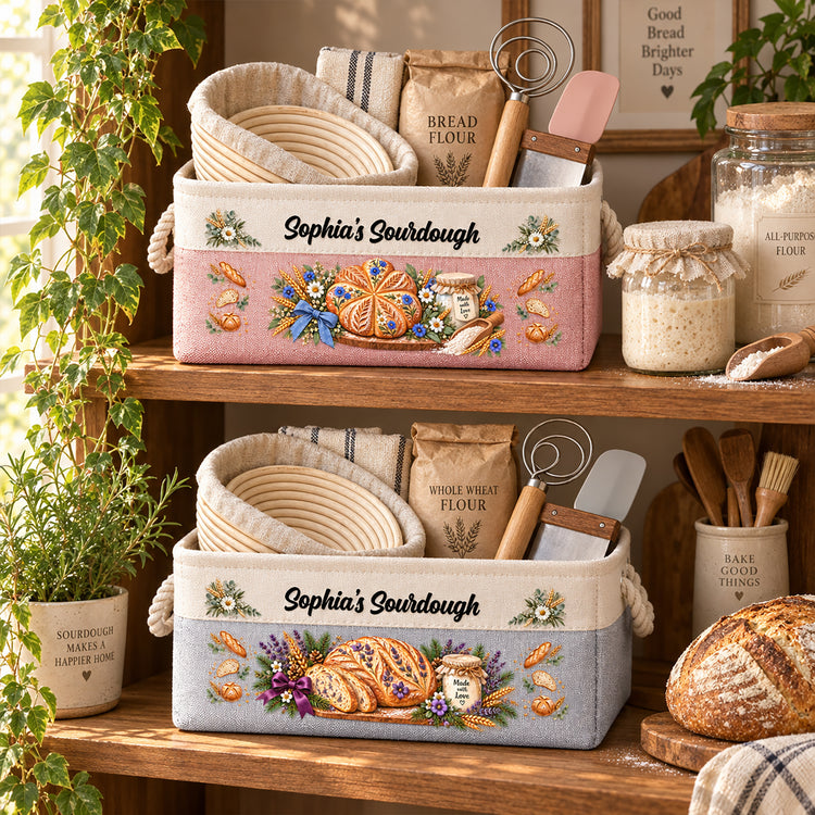 Custom Sourdough Baking Basket Gift For Sourdough Lovers - Personalized Storage Basket 2