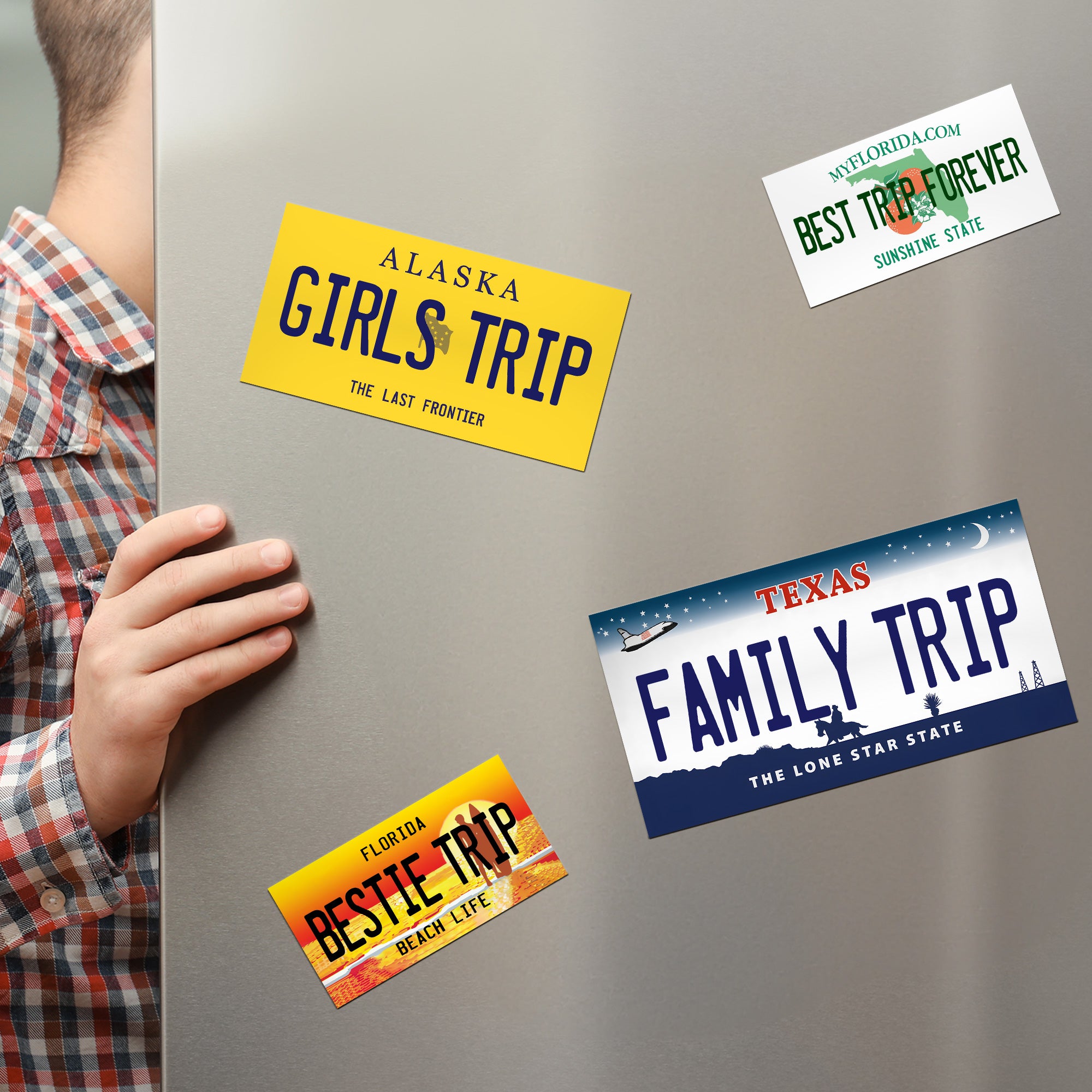 Custom State Cruise Door Signs Stateroom Decor Cruising Family Vacation, Girls Trip, Bachelor - Personalized Magnet 2
