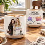 Custom States & Photo Watercolor Art - Long Distance Relationship Gifts - Personalized Mug 2
