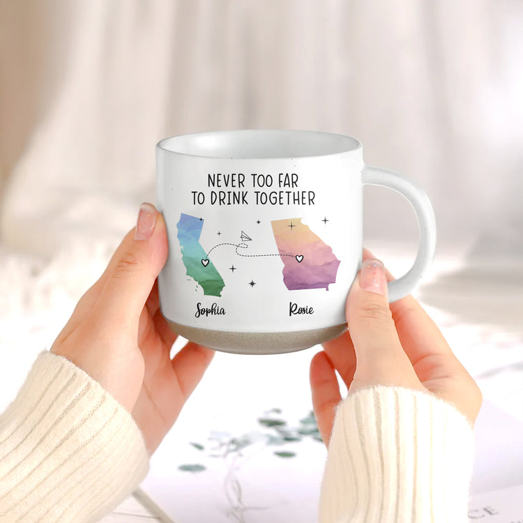Custom States & Photo Watercolor Art - Long Distance Relationship Gifts - Personalized Mug 5