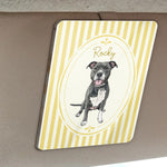 Custom Striped Pattern Watercolor Pet Portrait - Personalized Car Visor Clip 3
