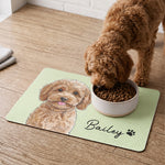 Custom Striped Pattern Watercolor Pet Portrait - Personalized Pet Feeding Mat 4