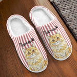 Custom Striped Pattern Watercolor Pet Portrait - Personalized Slippers 2