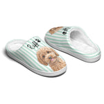 Custom Striped Pattern Watercolor Pet Portrait - Personalized Slippers 3