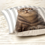 Custom Striped Pet Pillow Portrait Photo Pet Lovers Gift - Personalized Pillow 4
