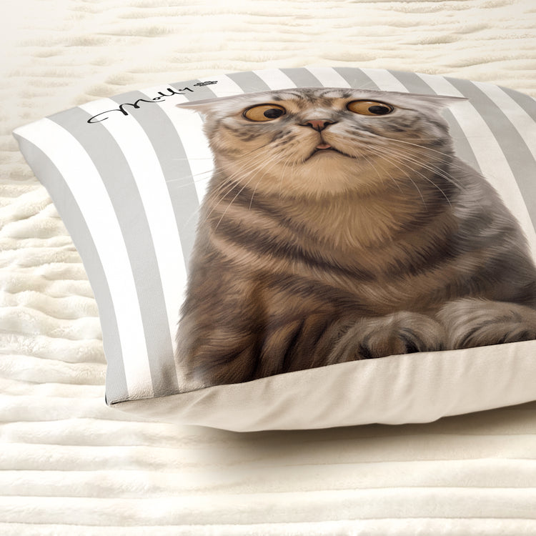 Custom Striped Pet Pillow Portrait Photo Pet Lovers Gift - Personalized Pillow 4