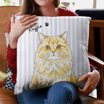 Custom Striped Pet Pillow Watercolor Art - Personalized Pillow 3