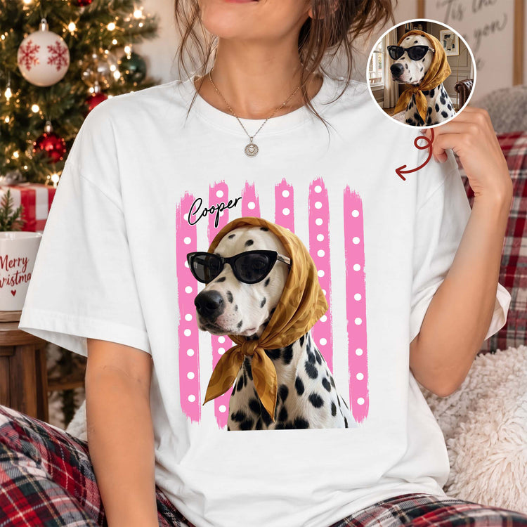 Custom Striped Pet Portrait Shirt Gift For Pet Lovers - Personalized Shirt 6