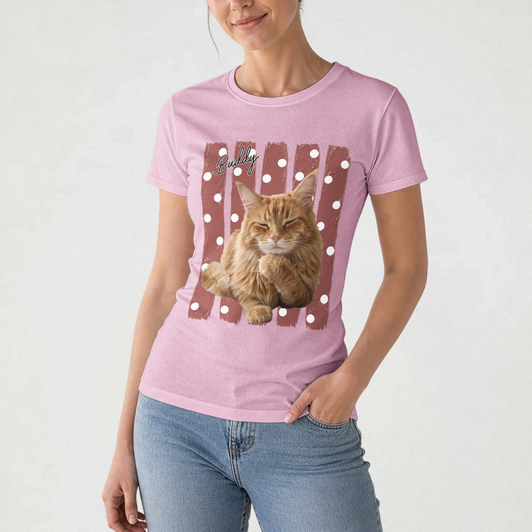 Custom Striped Pet Portrait Shirt Gift For Pet Lovers - Personalized Shirt 11