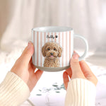 Custom Striped Pet Pottery Mug Watercolor Art - Personalized Mug 5