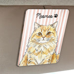 Custom Striped Watercolor Pet Portrait - Personalized Car Visor Clip 3