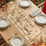 Custom Thanksgiving Fall Season Decorations For Family House, Farm House - Personalized Table Runner 1
