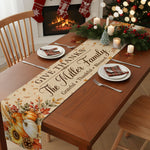 Custom Thanksgiving Fall Season Decorations For Family House, Farm House - Personalized Table Runner 2