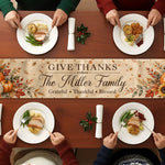 Custom Thanksgiving Fall Season Decorations For Family House, Farm House - Personalized Table Runner 4