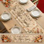 Custom Thanksgiving Fall Season Decorations For Family House, Farm House - Personalized Table Runner 5