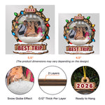 Custom Traveling Best Trip Photo - 3D Snow Ball - Personalized Ornament 5