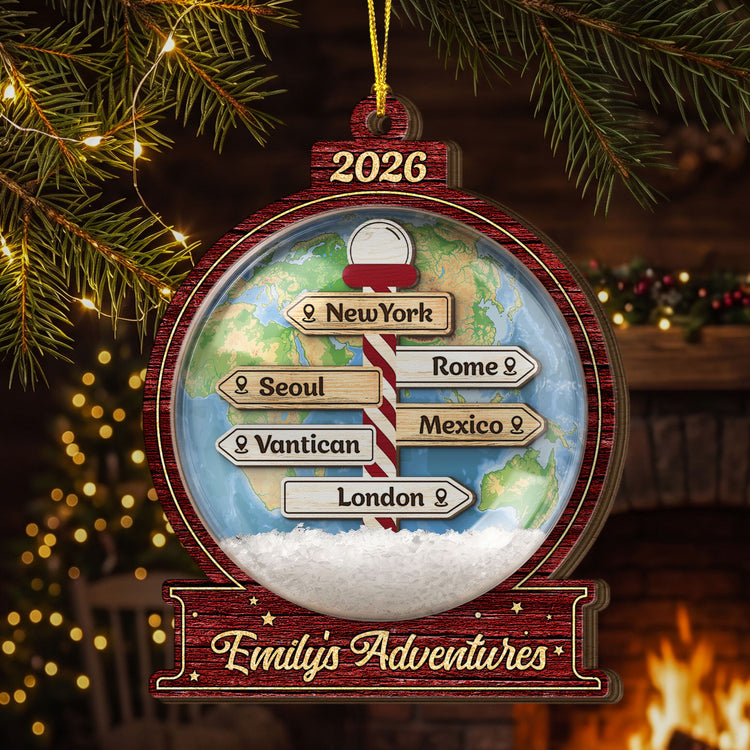 Custom Traveling Destination Travel Adventure Gift - Personalized Ornament 1
