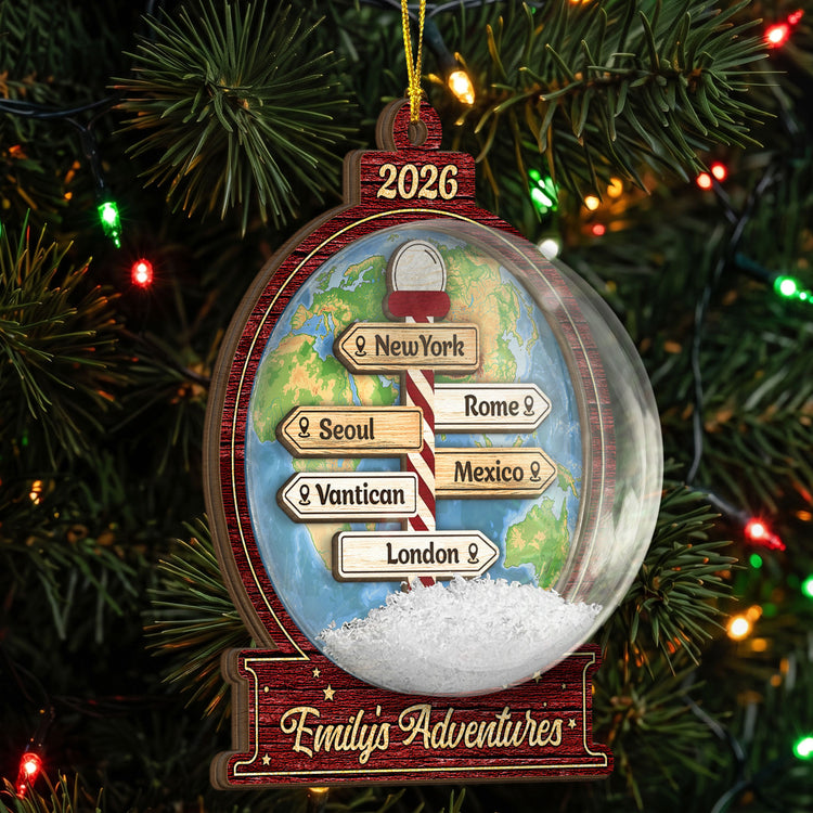 Custom Traveling Destination Travel Adventure Gift - Personalized Ornament 2
