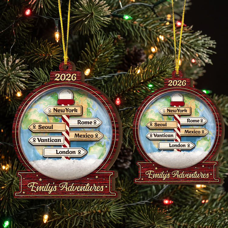 Custom Traveling Destination Travel Adventure Gift - Personalized Ornament 4