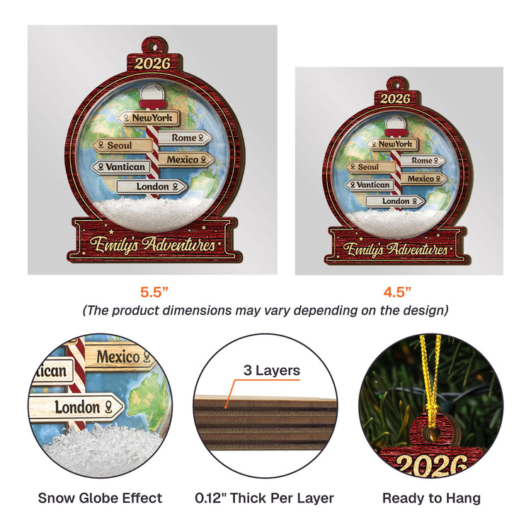 Custom Traveling Destination Travel Adventure Gift - Personalized Ornament 5