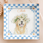 Custom Watercolor Art Pet Photo Gifts For Dog Mom, Cat Mom - Personalized Jewelry Dish 2