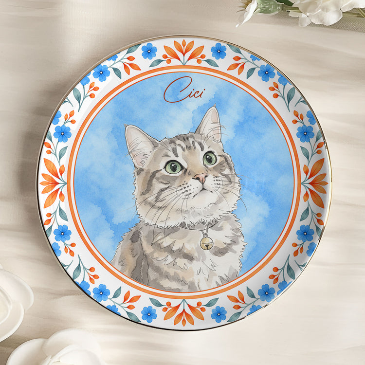 Custom Watercolor Art Pet Photo Gifts For Dog Mom, Cat Mom - Personalized Jewelry Dish 5