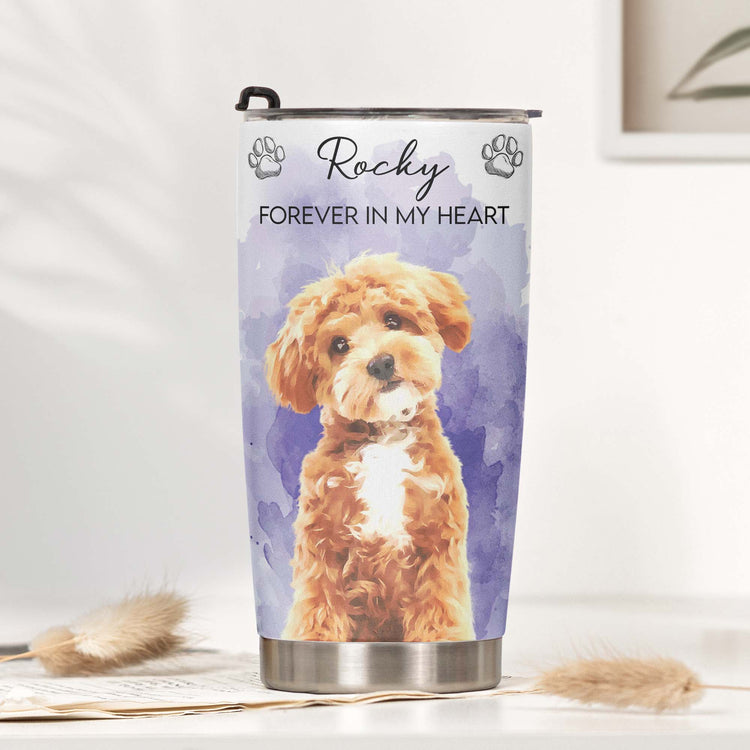Custom Watercolor Pet Portrait Memorial Gifts - Personalized Tumbler 2