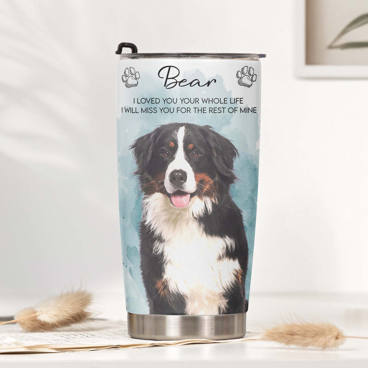 Custom Watercolor Pet Portrait Memorial Gifts - Personalized Tumbler 4