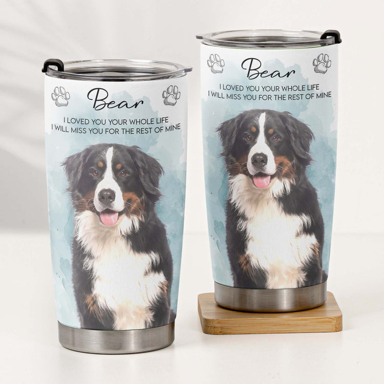 Custom Watercolor Pet Portrait Memorial Gifts - Personalized Tumbler 5