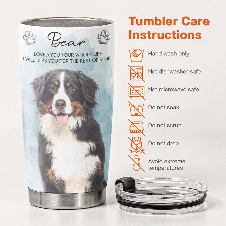 Custom Watercolor Pet Portrait Memorial Gifts - Personalized Tumbler 8