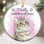 Custom Watercolor Pet Portrait Memorial Pet Loss Gift - Personalized Ornament 2