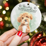 Custom Watercolor Pet Portrait Memorial Pet Loss Gift - Personalized Ornament 3
