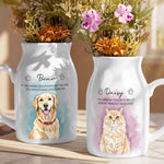 Custom Watercolor Pet Portrait Memorial Pet Loss Gift - Personalized Vase 2