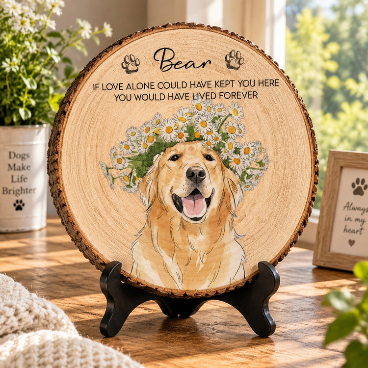 Custom Watercolor Pet Portrait Memorial Pet Loss Gift - Personalized Wooden Plaque 2