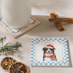 Custom Watercolor Photo Pet With Santa Hat - Personalized Coaster 5