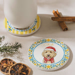 Custom Watercolor Photo Pet With Santa Hat - Personalized Coaster 6