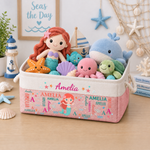 Cute And Beachy Custom Name - Personalized Storage Basket 1