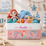 Cute And Beachy Custom Name - Personalized Storage Basket 2