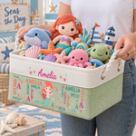 Cute And Beachy Custom Name - Personalized Storage Basket 3
