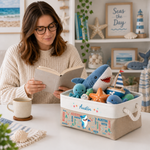 Cute And Beachy Custom Name - Personalized Storage Basket 4