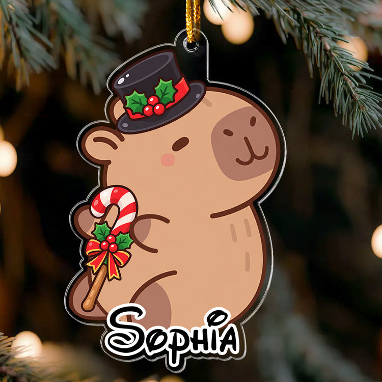 Cute Capybara Christmas Gift For Capybara Lovers - Personalized Ornament 2