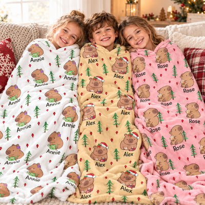 Cute Capybara Gift For Capybara Lovers - Personalized Blanket