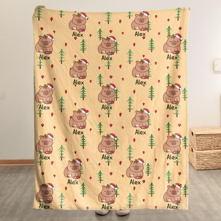 Cute Capybara Gift For Capybara Lovers - Personalized Blanket 4