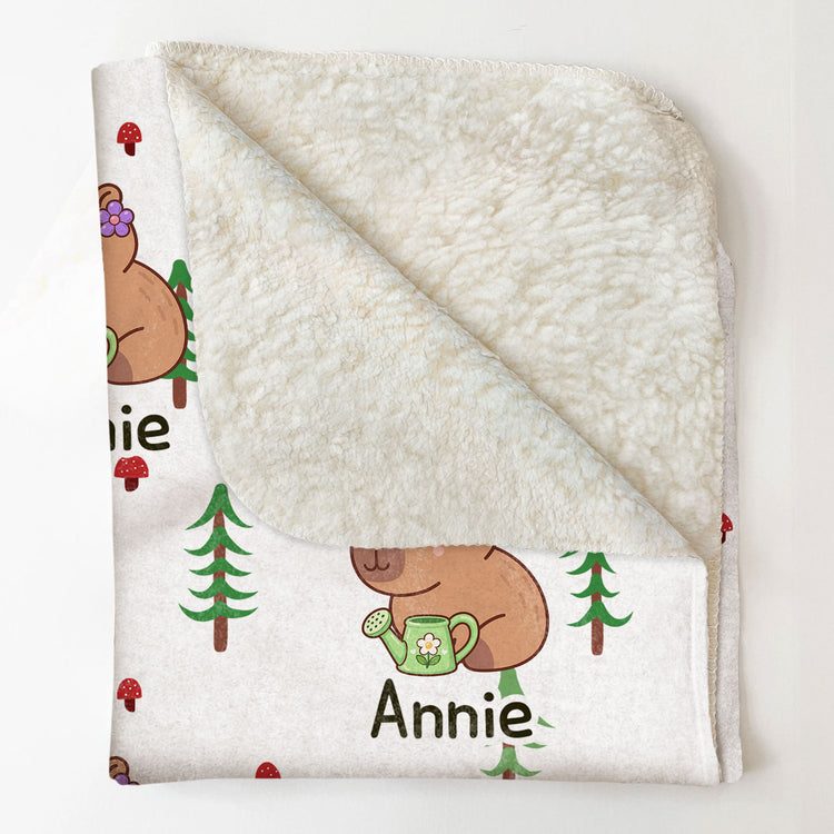 Cute Capybara Gift For Capybara Lovers - Personalized Blanket 7