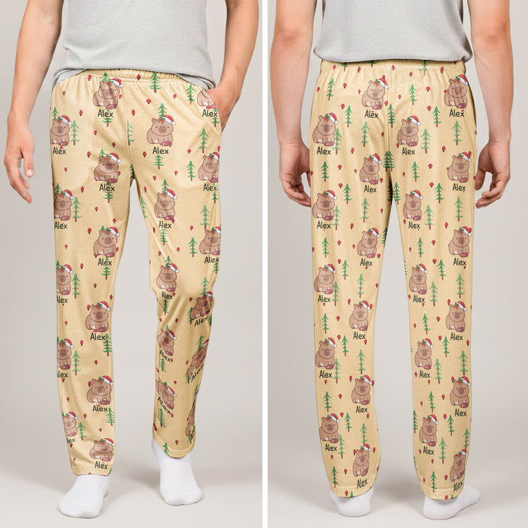 Cute Capybara Gift For Capybara Lovers - Personalized Lounge Pants 3